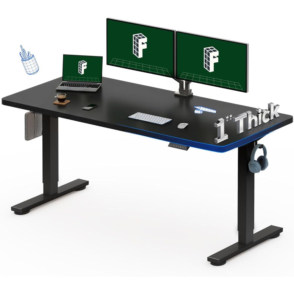 Desk Setup One Monitor - Электрический регулируемый по высоте стол 60x24