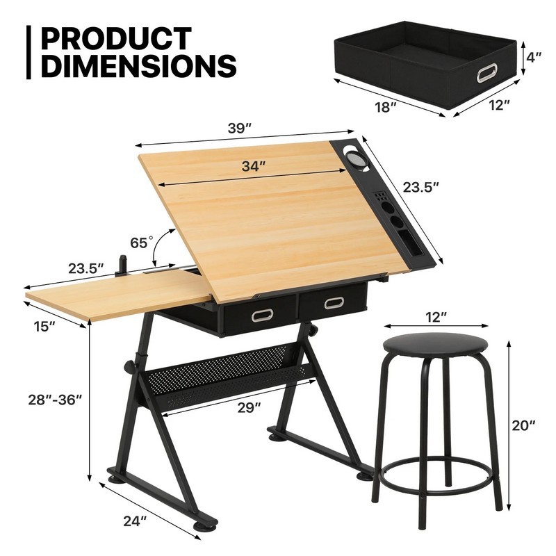 Desk Setup Pc - Регулируемый по высоте стол для рисования,