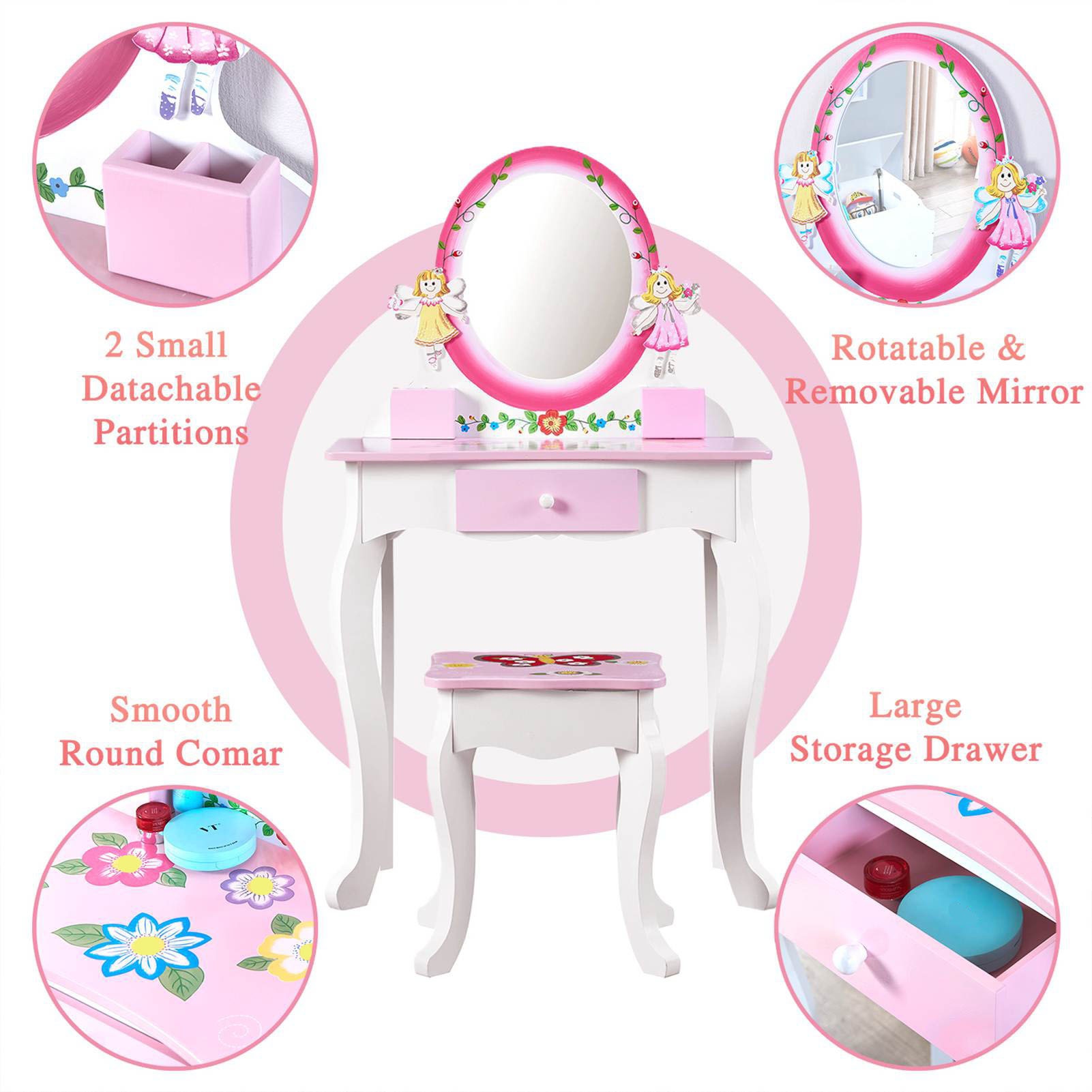 Детский туалетный столик с цве – обзор и цена Desk Setup Kids