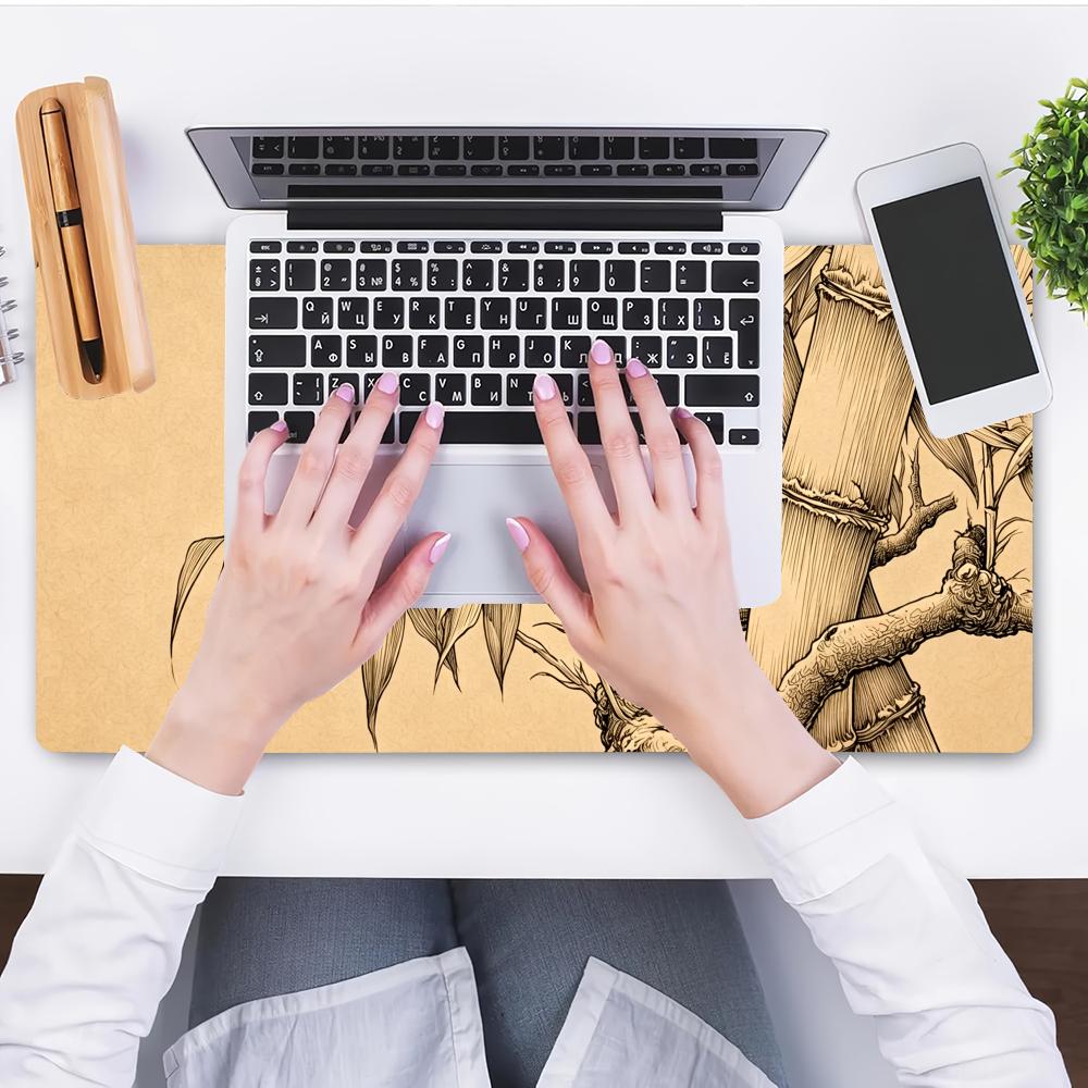Коврик для мыши HYBXAXC Bamboo – обзор и цена Desk Setup Beige