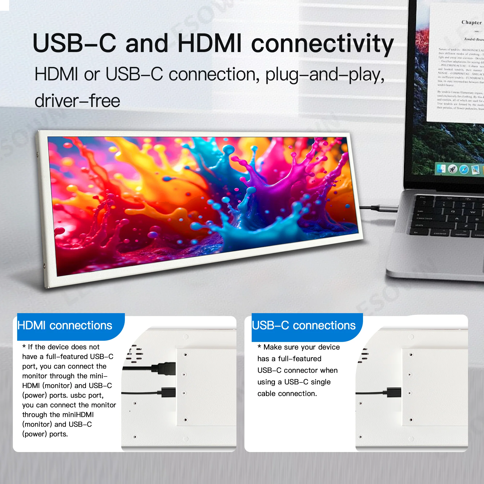 Портативный монитор LESOWN 12. – обзор и цена Desk Setup One Monitor
